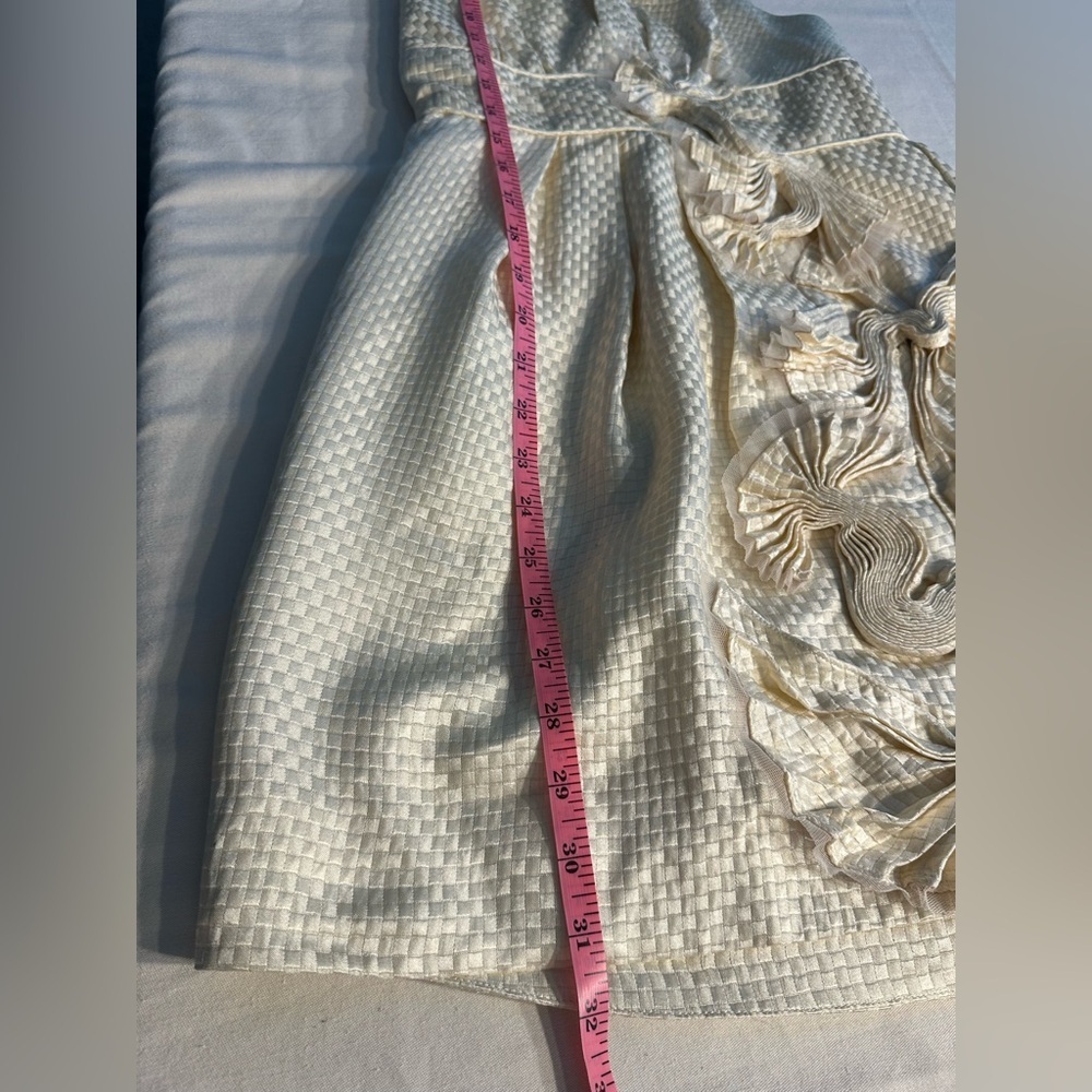 BCBG MaxAzria Fairycore Romantic Dress Size 2 Cream Sleeveless Backless - Picture 9 of 13